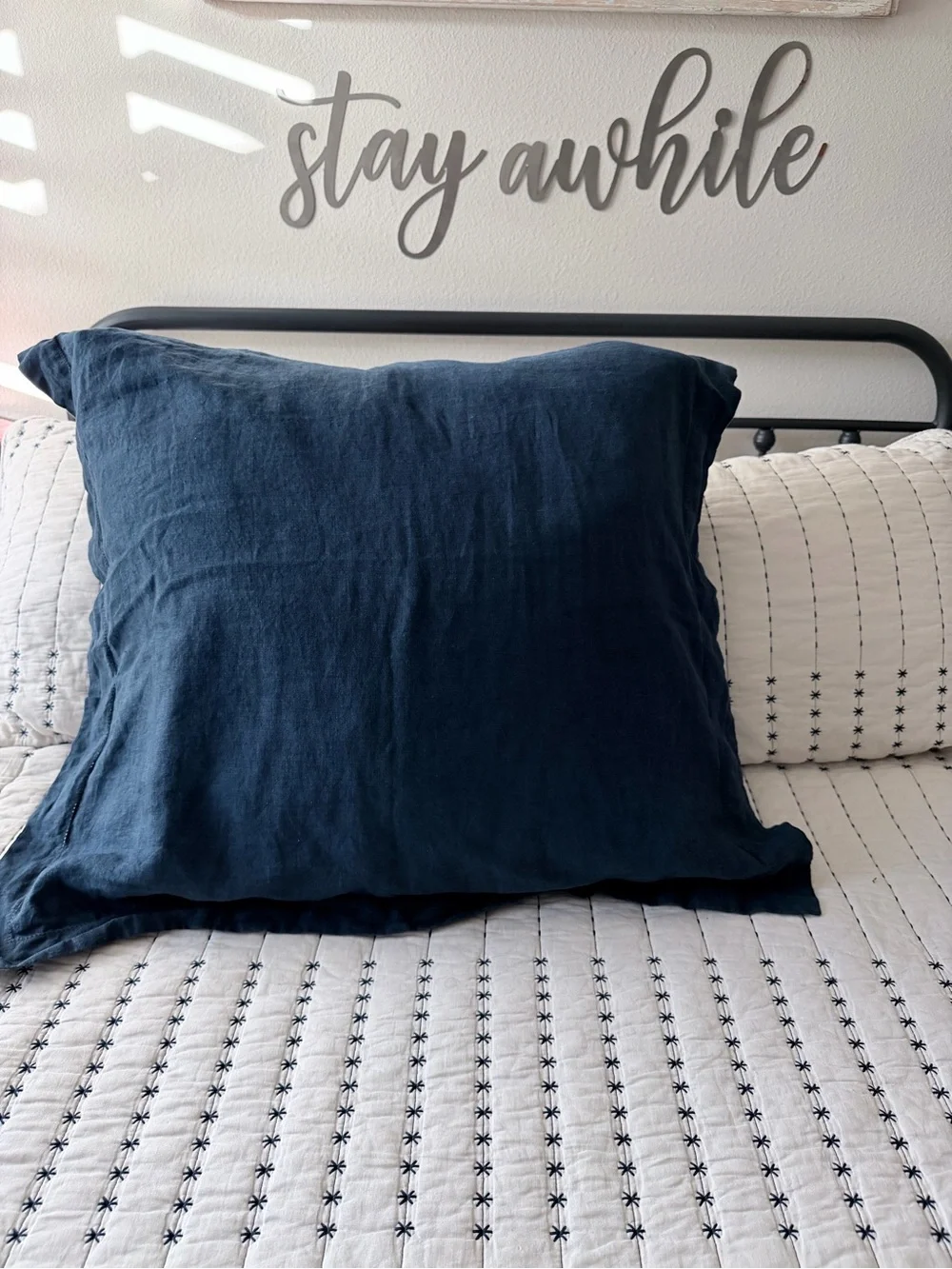 Pottery Barn Linen Euro Pillow Sham Size 26